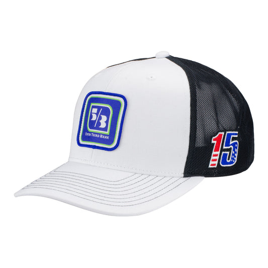 2023 Rahal 5/3rd Hat in white and black, front view
