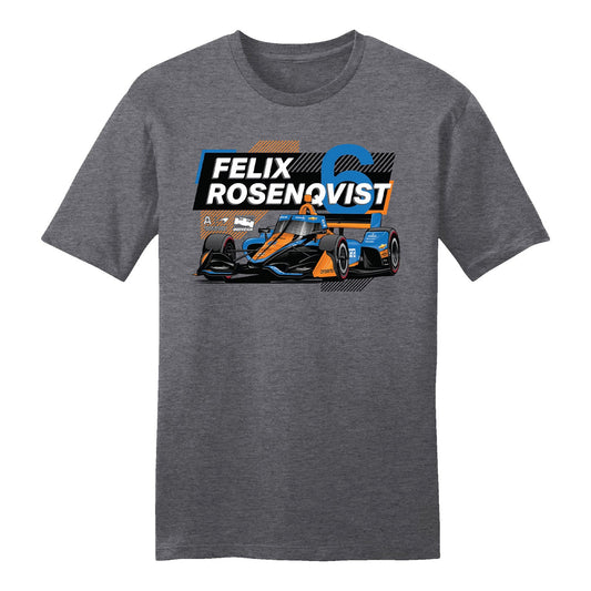 2023 Felix Rosenqvist Car Graphic Shirt in grey, front view