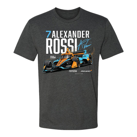 2023 Alexander Rossi Car Graphic Shirt in grey, front view