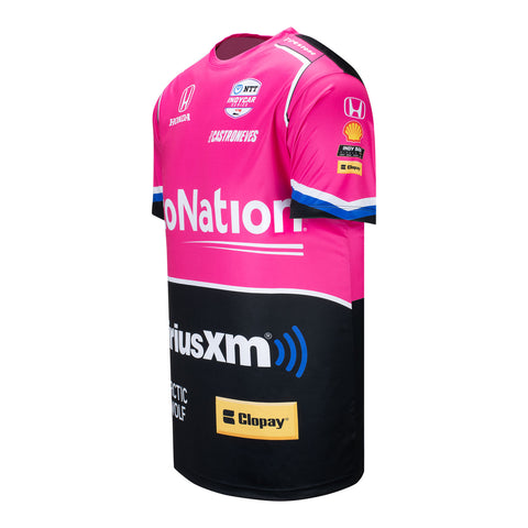 2023 Helio Castroneves Jersey in pink, side view
