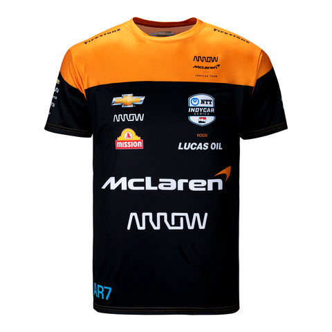 2023 Youth Alexander Rossi Arrow Jersey in black and orange, front view
