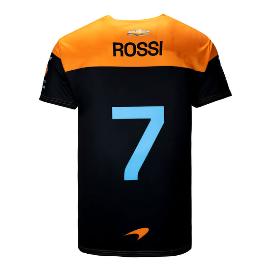 2023 Youth Alexander Rossi Arrow Jersey in black and orange, back view