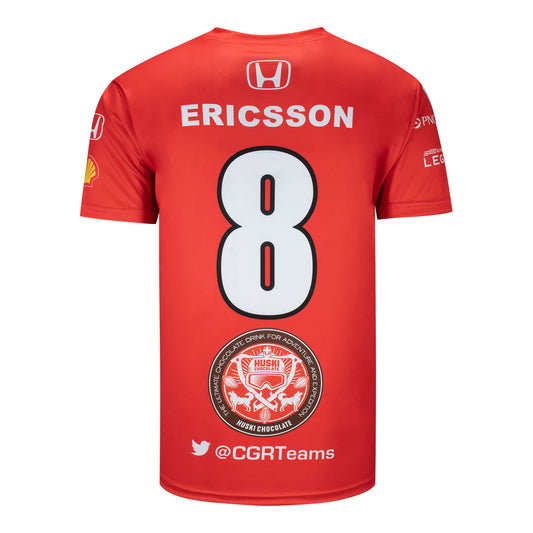 2023 Marcus Ericsson Men's Jersey in red, back view