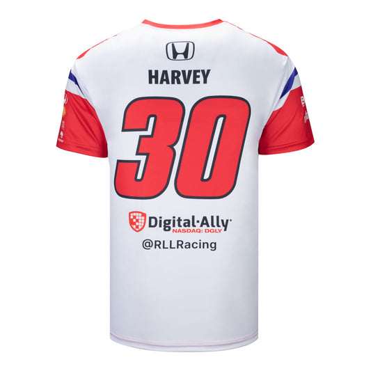 2023 Jack Harvey Jersey in white and red, back view