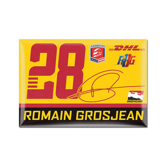 2022 Romain Grosjean Magnet in Yellow- Front View