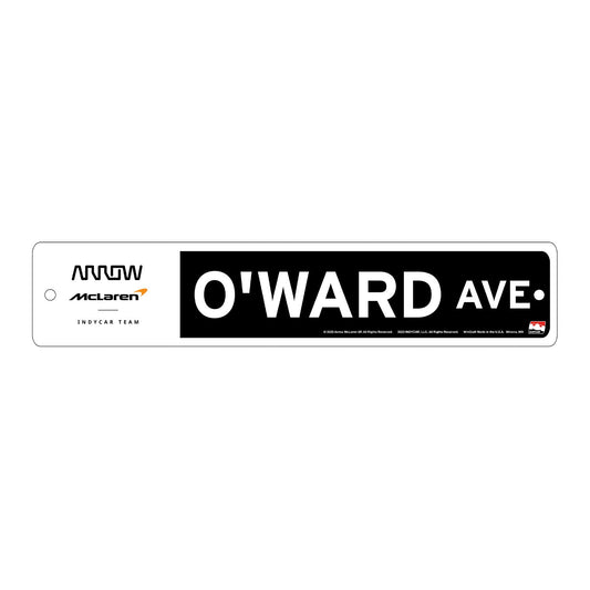 2023 O'ward Street Sign in black, front view