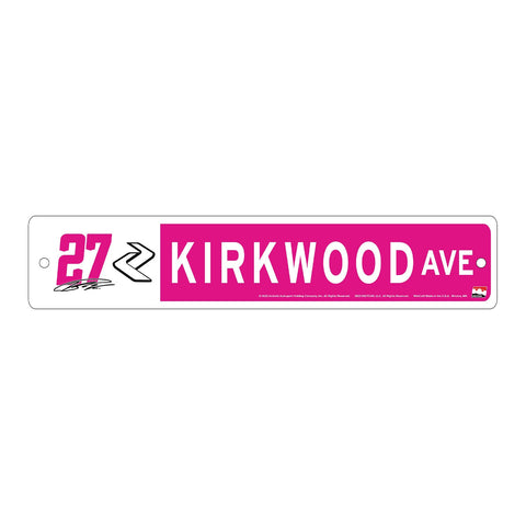 2023 Kirkwood Street Sign in pink, front view