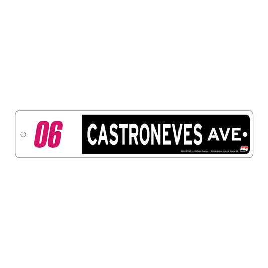 2023 Castroneves Street Sign in black, front view