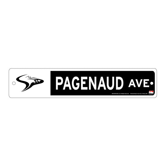 2023 Pagenaud Street Sign in black, front view