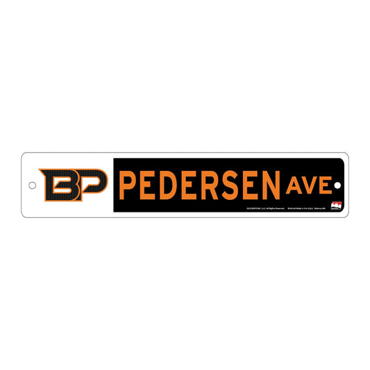 2023 Pederson Street Sign in black, front view