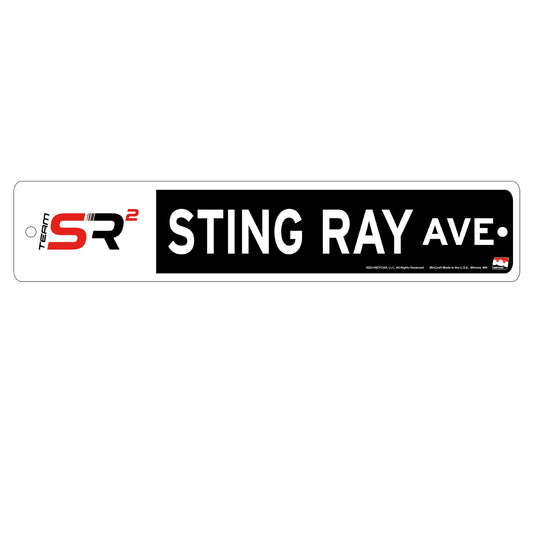 2023 Sting Ray Robb Street Sign in black, front view