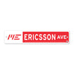2023 Marcus Ericsson Street Sign in red, front view