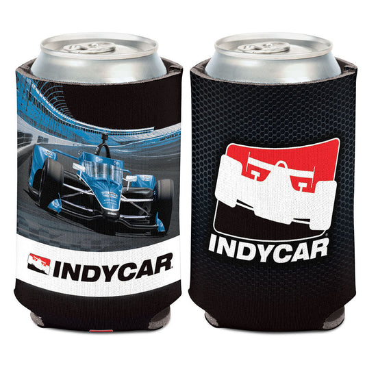 IndyCar Can Cooler in Black- Front and Back Views