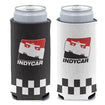 IndyCar Slim Can Cooler in Black- Front and Back View