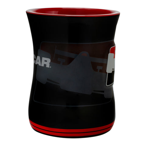 INDYCAR Sculpted Barista Mug in Black and Red - Side View