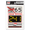 INDYCAR Speed Limit Decal in black, red and white, front view
