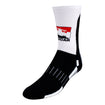 IndyCar Crew Sock in Black and White - Side View