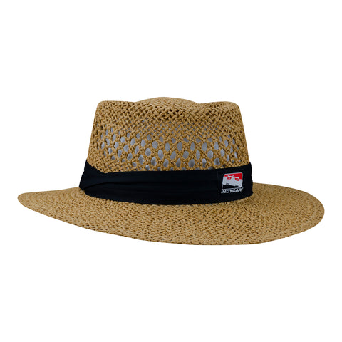 INDYCAR Men's Straw Hat in beige, front view