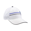 IndyCar NTT Stripe Snapback Hat in white, side view