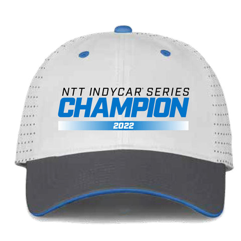 2022 NTT INDYCAR SERIES Champion Hat Blue & White -  Front View