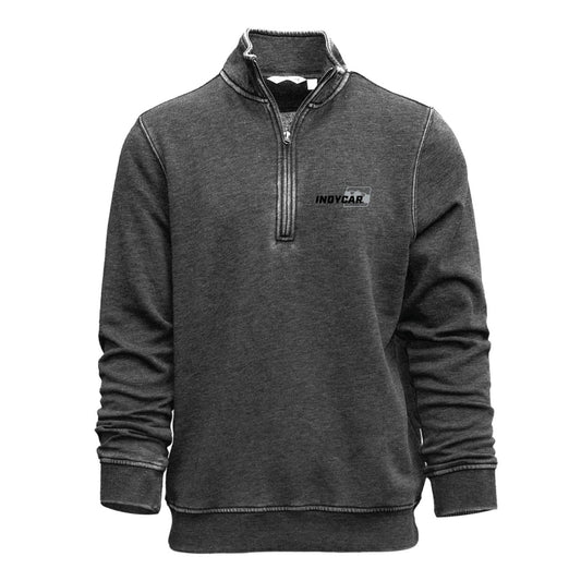 INDYCAR Vintage 1/4 Zip in charcoal, front view