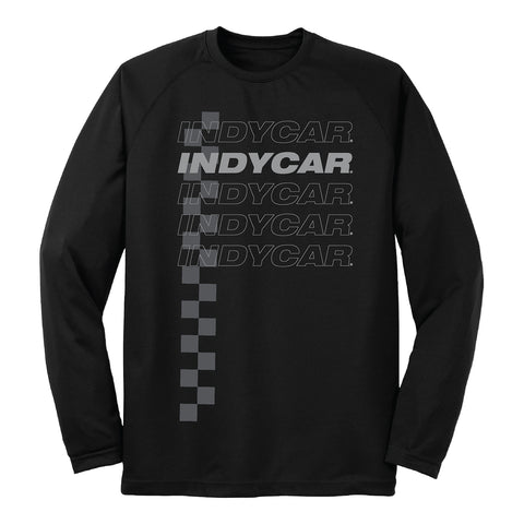 IndyCar Long Sleeve Performance T-Shirt in Black - Front View