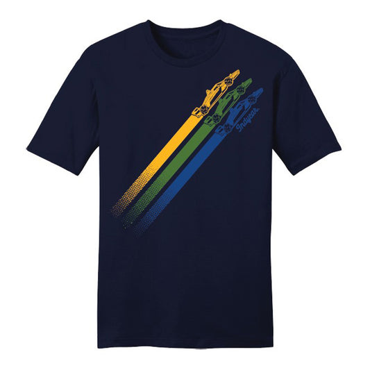 INDYCAR 3 Stripe 2.0 T-Shirt in navy, front view