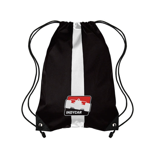 INDYCAR Team Stripe Drawstring Bag in black, front view