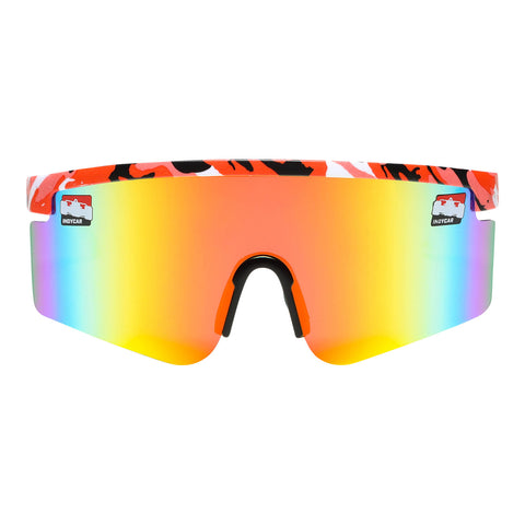 INDYCAR Sunglasses in red camo and multicolor lenses - front view
