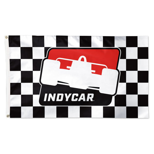 INDYCAR 3x5 Flag in Black & White Checkered Pattern - Front Viiew