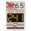INDYCAR Speed Limit Sign in red, black and white - front view