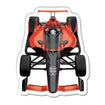 INDYCAR Hi Def Magnet in red and black, front view