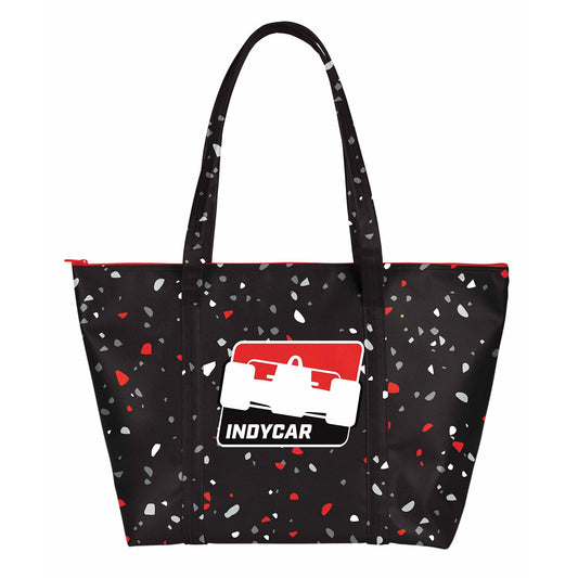 INDYCAR Vegan Leather Tote Bag in black, front view