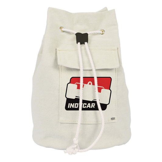 INDYCAR Bucket Sling Bag in cream, front view