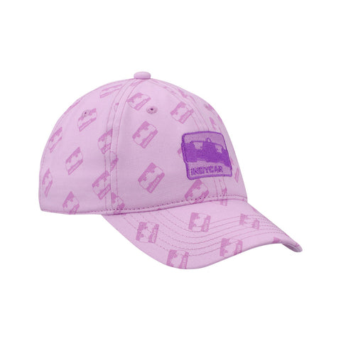 Indycar All Over Print Girls Hat in lavender, side view