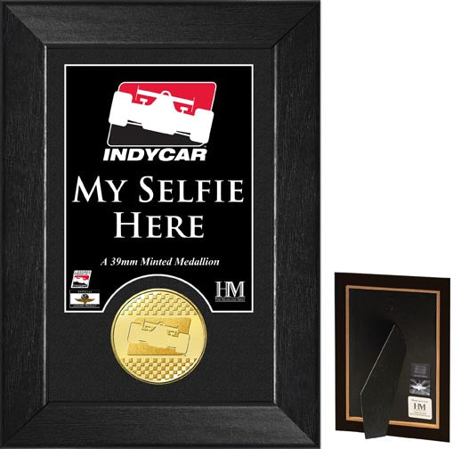 "DROPSHIP" INDYCAR Selfie Bronze Coin Mini Mint in Black - Front and Back View